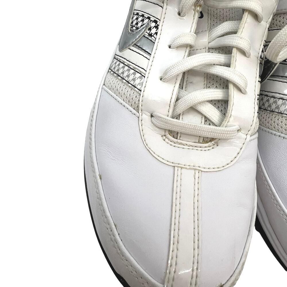 Nike Air Golf Shoes White Silver Spiked Leather Athletic - Women 8.5 - Picture 6 of 11